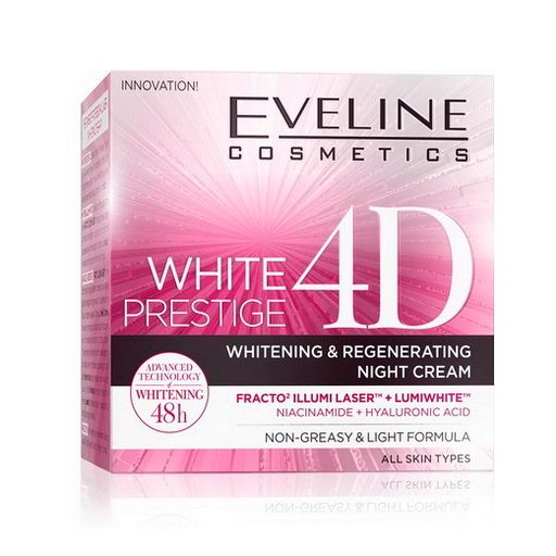 White Prestige 4D Night Cream  Eveline Face Cream 50 ml