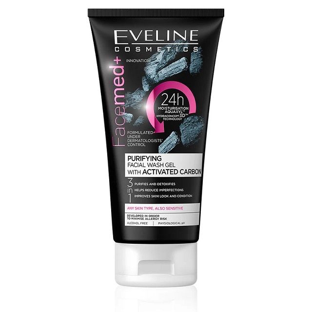 Purifying Face Wash Gel Charcoal 1 Eveline Facial Wash 150 ml