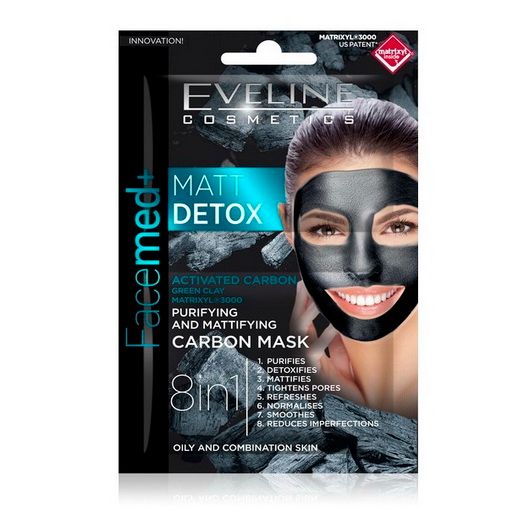 Facemed+ Carbon 8in1 Detox 2x Eveline Face Mask 5 ml