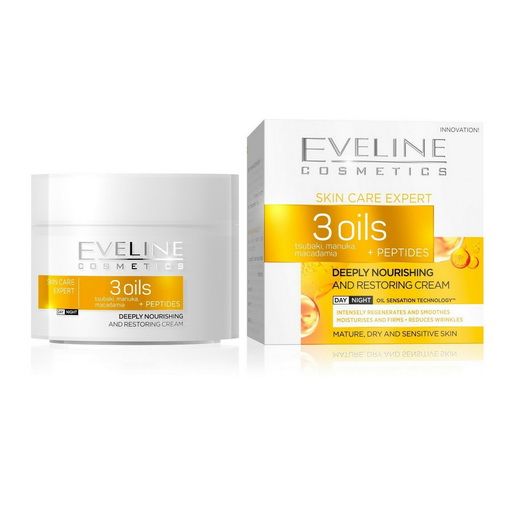 3 Oils + Peptides Nourishing Eveline Face Cream 50 ml