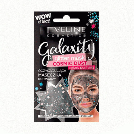 Galaxity Glitter Mask Black 10ml Eveline Face Mask 10 ml