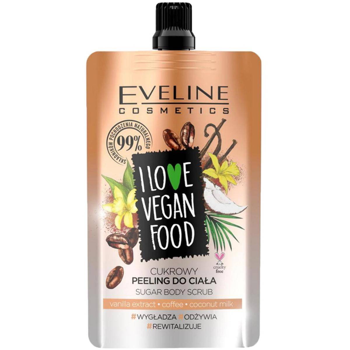Vegan Sugar Scrub Coffee Vanilla 75ml Eveline Scrub 75 ml