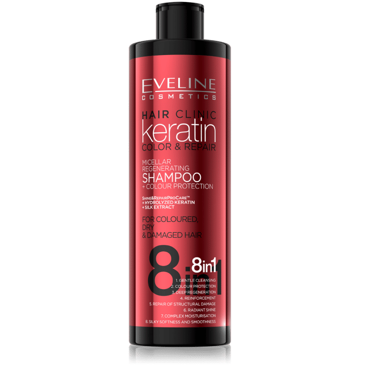 Keratin Color Repair Protection 8in1 Eveline Shampoo 400 ml