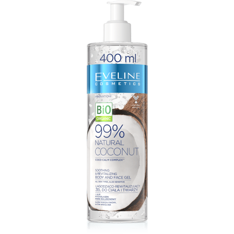 Natural Coconut Body Face Gel  Eveline Shower Gel 400 ml