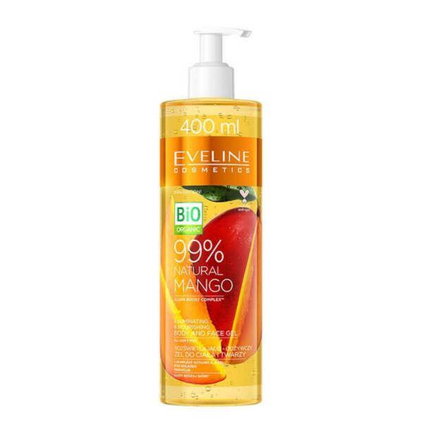 Natural Mango Body Face Gel  Eveline Shower Gel 400 ml