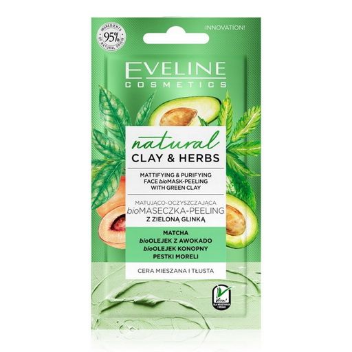 Natural Clay Green Purifying Mask Eveline Face Mask 8 ml