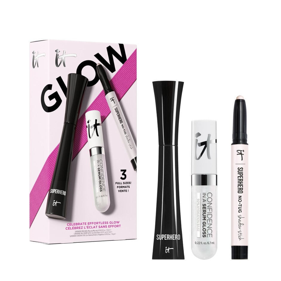 3-Piece Glow Makeup Set (Mascara, Lip Gloss, Eye Shadow) Face - Makeup 