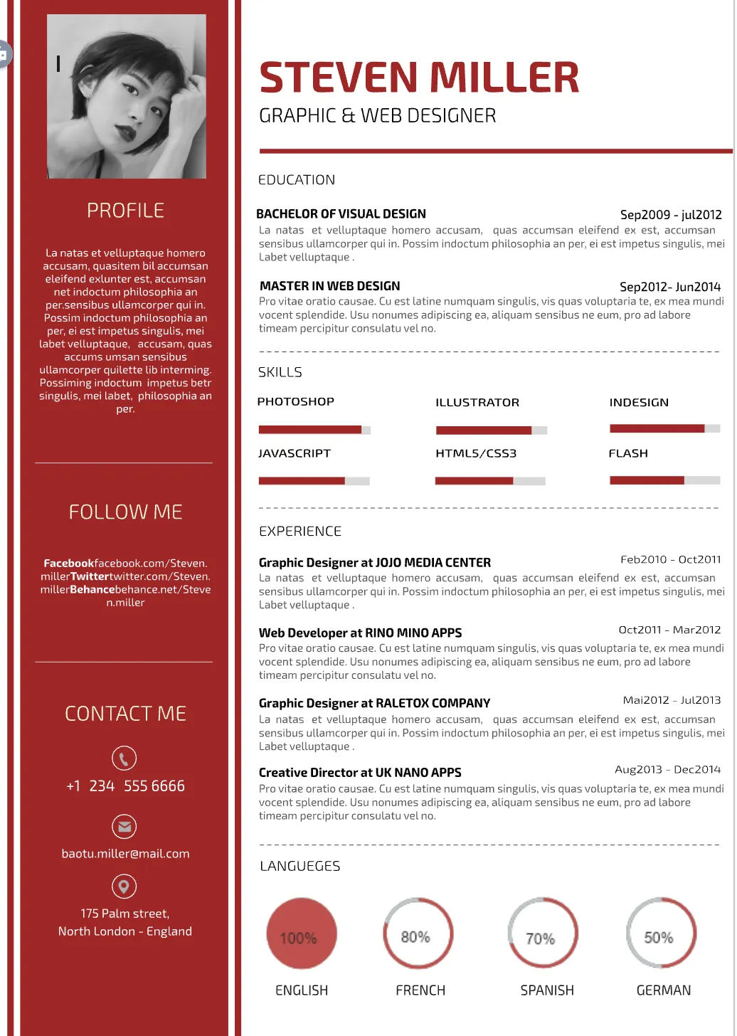 Template CV Profesional (Word) – ATS Friendly & Editable | CV Single Page #105