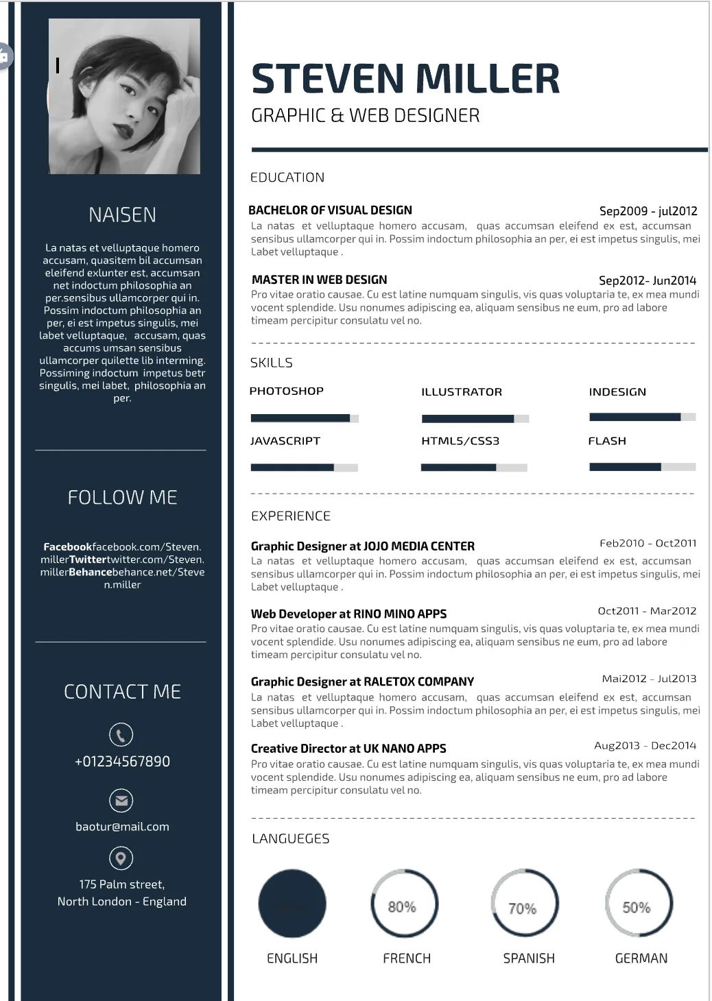 Template CV Profesional (Word) – ATS Friendly & Editable | CV Single Page #89