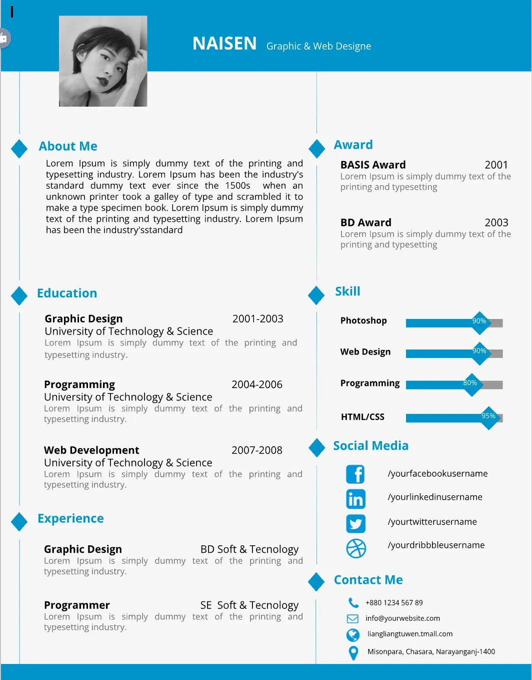 Template CV Profesional (Word) – ATS Friendly & Editable | CV Single Page #88