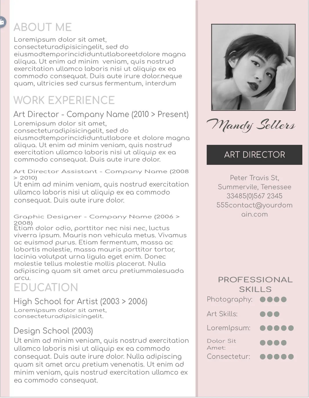 Template CV Profesional (Word) – ATS Friendly & Editable | CV Single Page #123