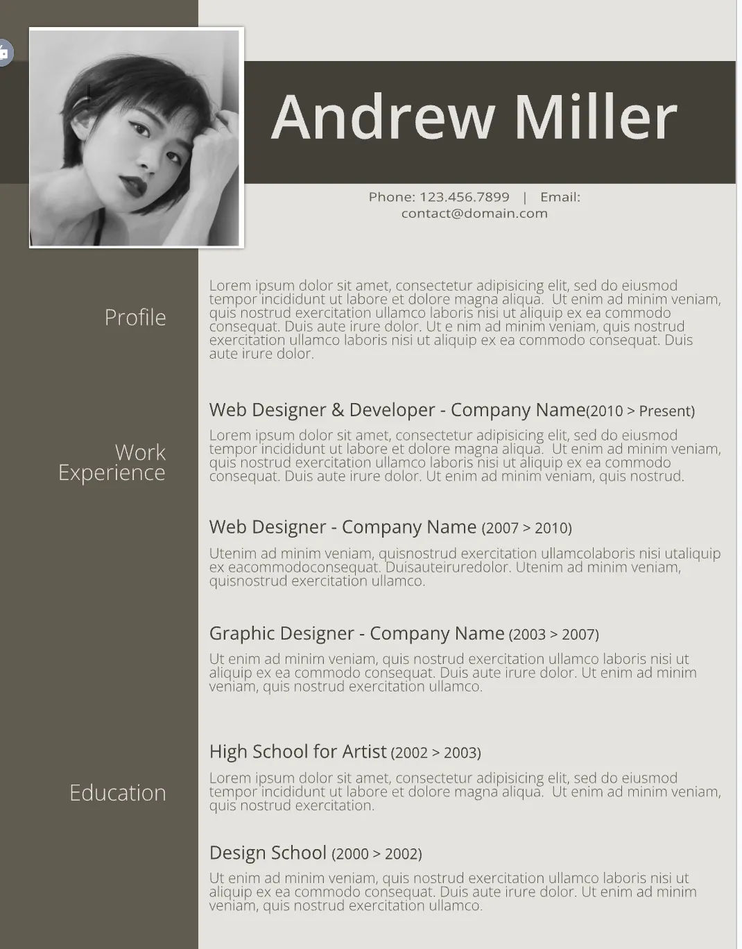 Template CV Profesional (Word) – ATS Friendly & Editable | CV Single Page #119