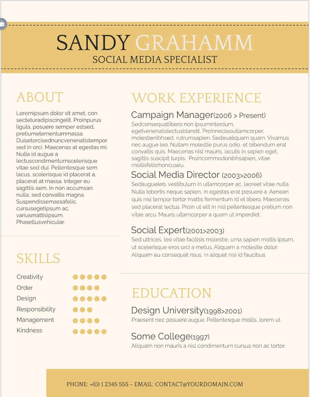 Template CV Profesional (Word) – ATS Friendly & Editable | CV Single Page #116