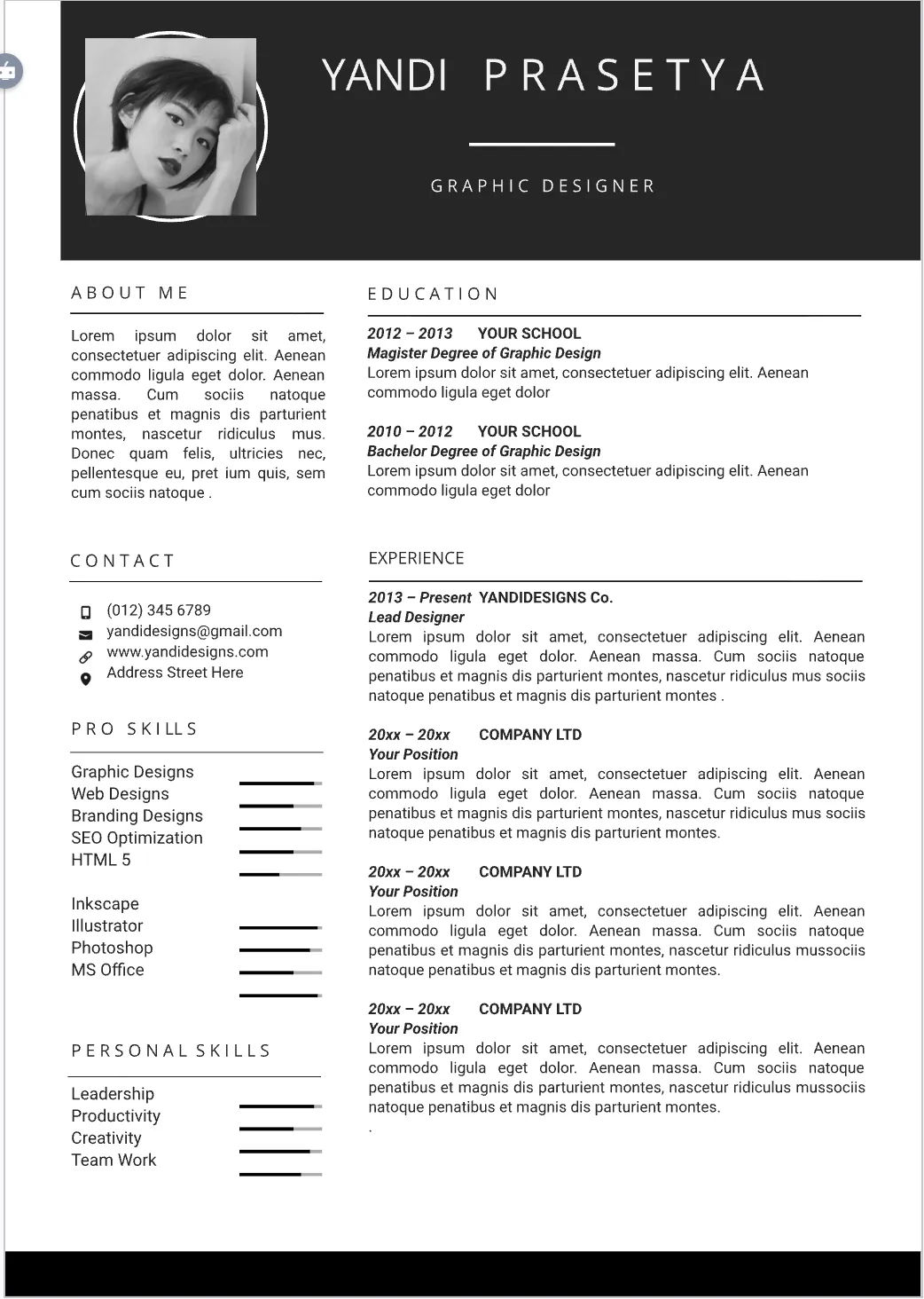 Template CV Profesional (Word) – ATS Friendly & Editable | CV Single Page #115