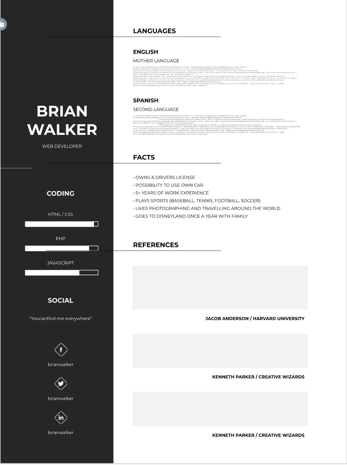 Template CV Profesional (Word) – ATS Friendly & Editable | CV Single Page #112