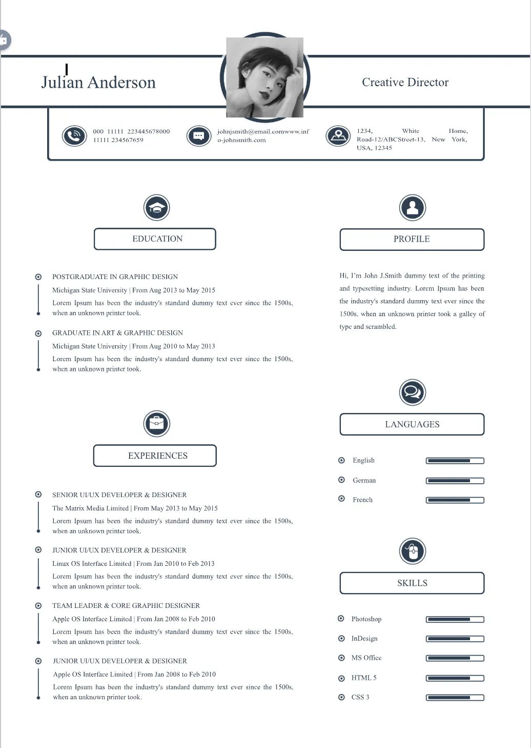 Template CV Profesional (Word) – ATS Friendly & Editable | CV Single Page #111
