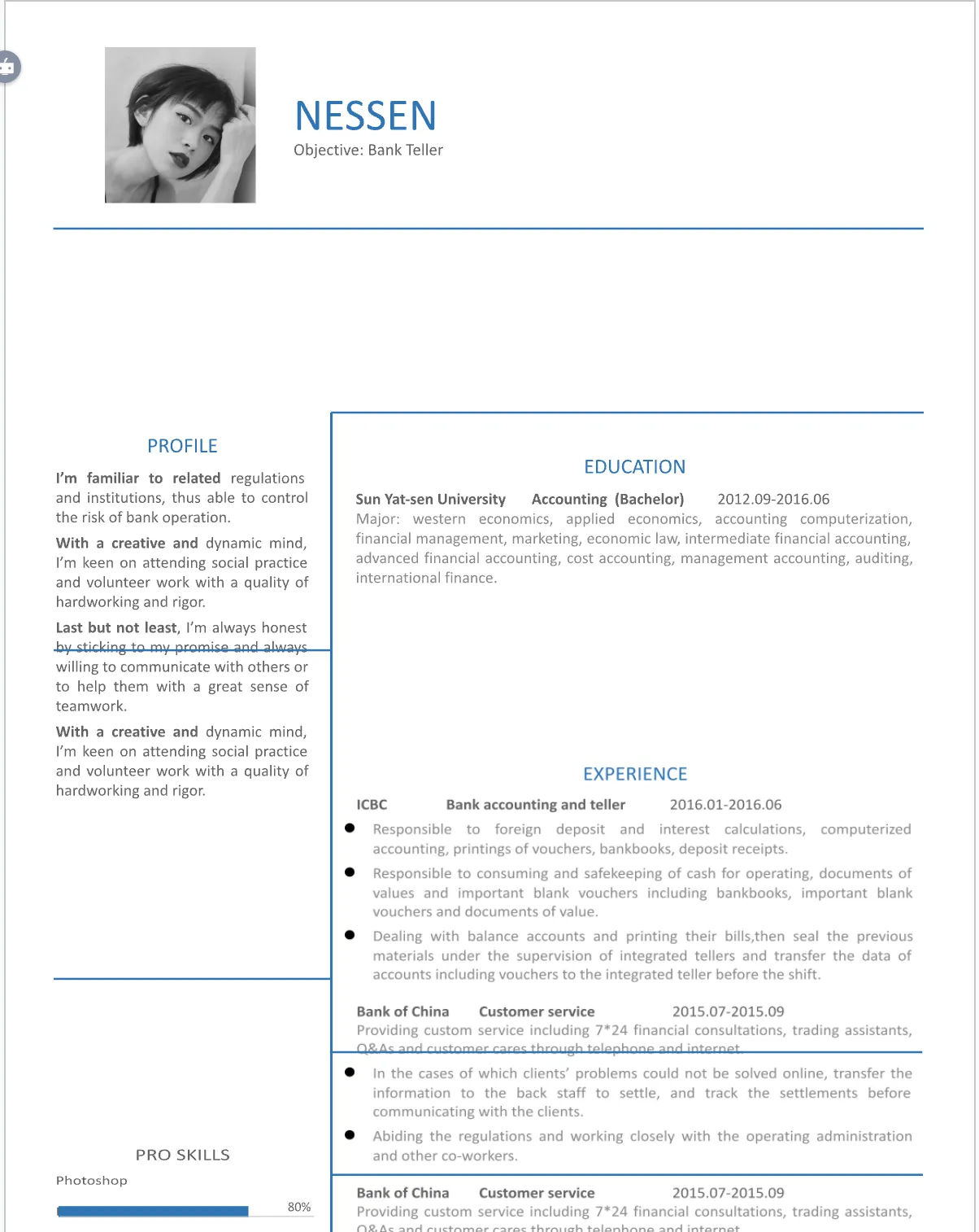 Template CV Profesional (Word) – ATS Friendly & Editable | CV Single Page #42 - 3 Colours