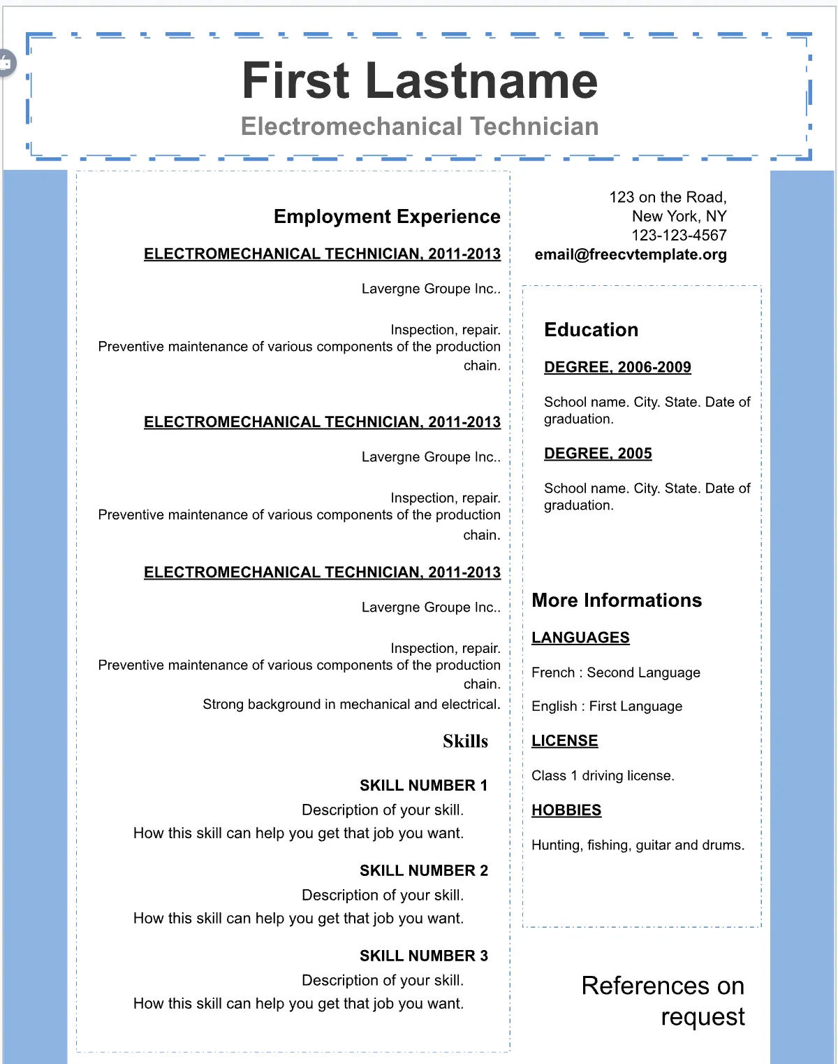 Template CV Profesional (Word) – ATS Friendly & Editable | CV Single Page #39 - 3 Colours