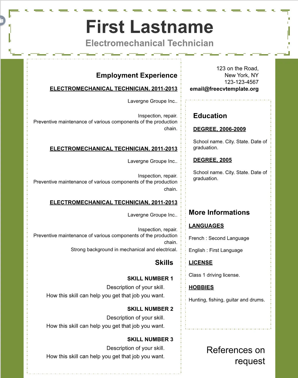 Template CV Profesional (Word) – ATS Friendly & Editable | CV Single Page #38 - 3 Colours