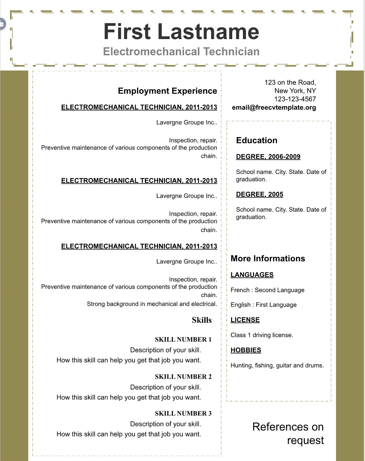 Template CV Profesional (Word) – ATS Friendly & Editable | CV Single Page #37 - 3 Colours