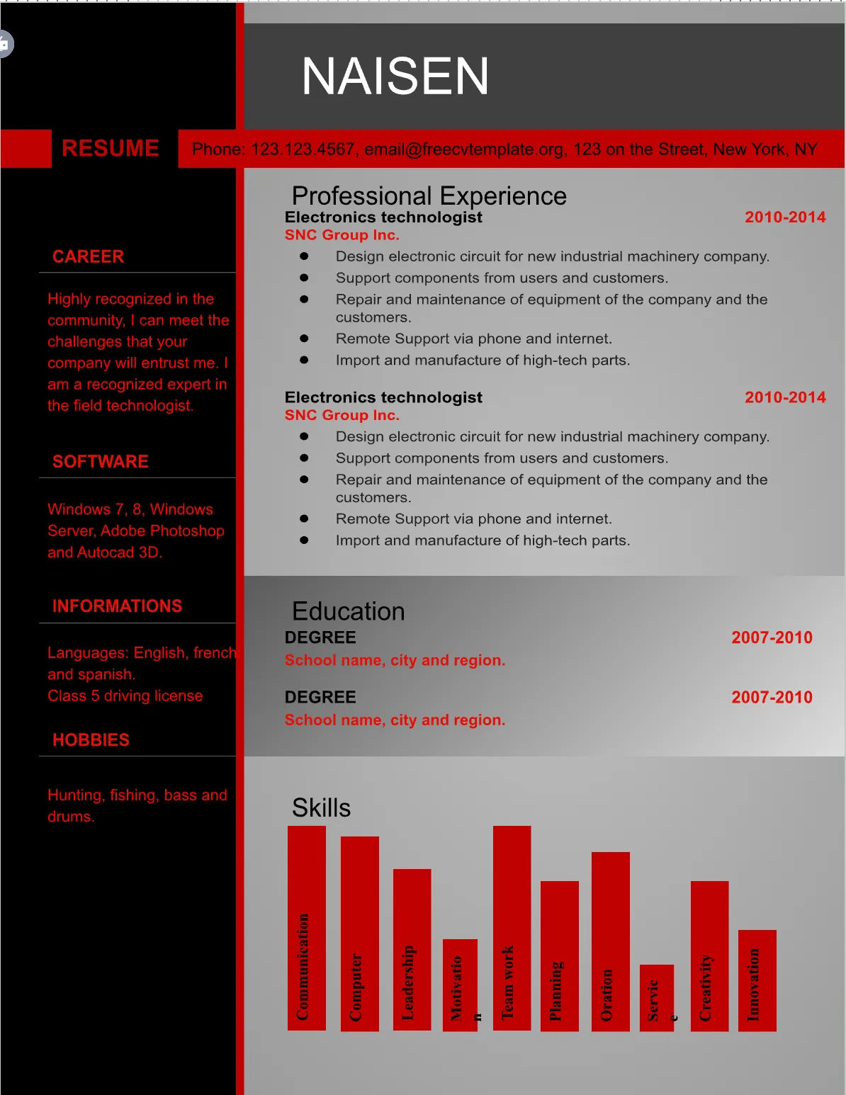 Template CV Profesional (Word) – ATS Friendly & Editable | CV Single Page #23 - 3 Colours