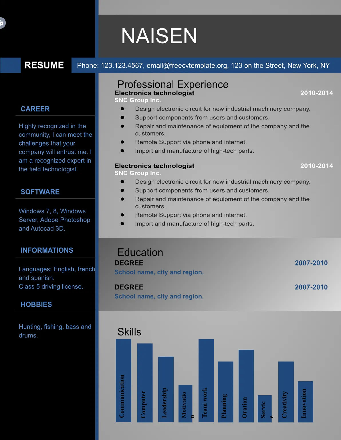 Template CV Profesional (Word) – ATS Friendly & Editable | CV Single Page #22 - 3 Colours