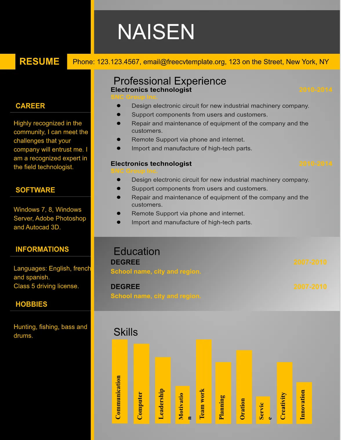 Template CV Profesional (Word) – ATS Friendly & Editable | CV Single Page #21 - 3 Colours