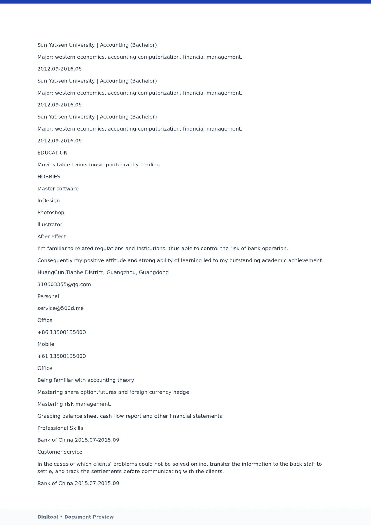 Template CV Profesional (Word) – ATS Friendly & Editable | CV Single Page #48