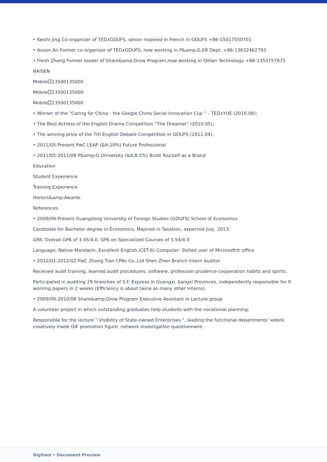 Template CV Profesional (Word) – ATS Friendly & Editable | CV Single Page #38