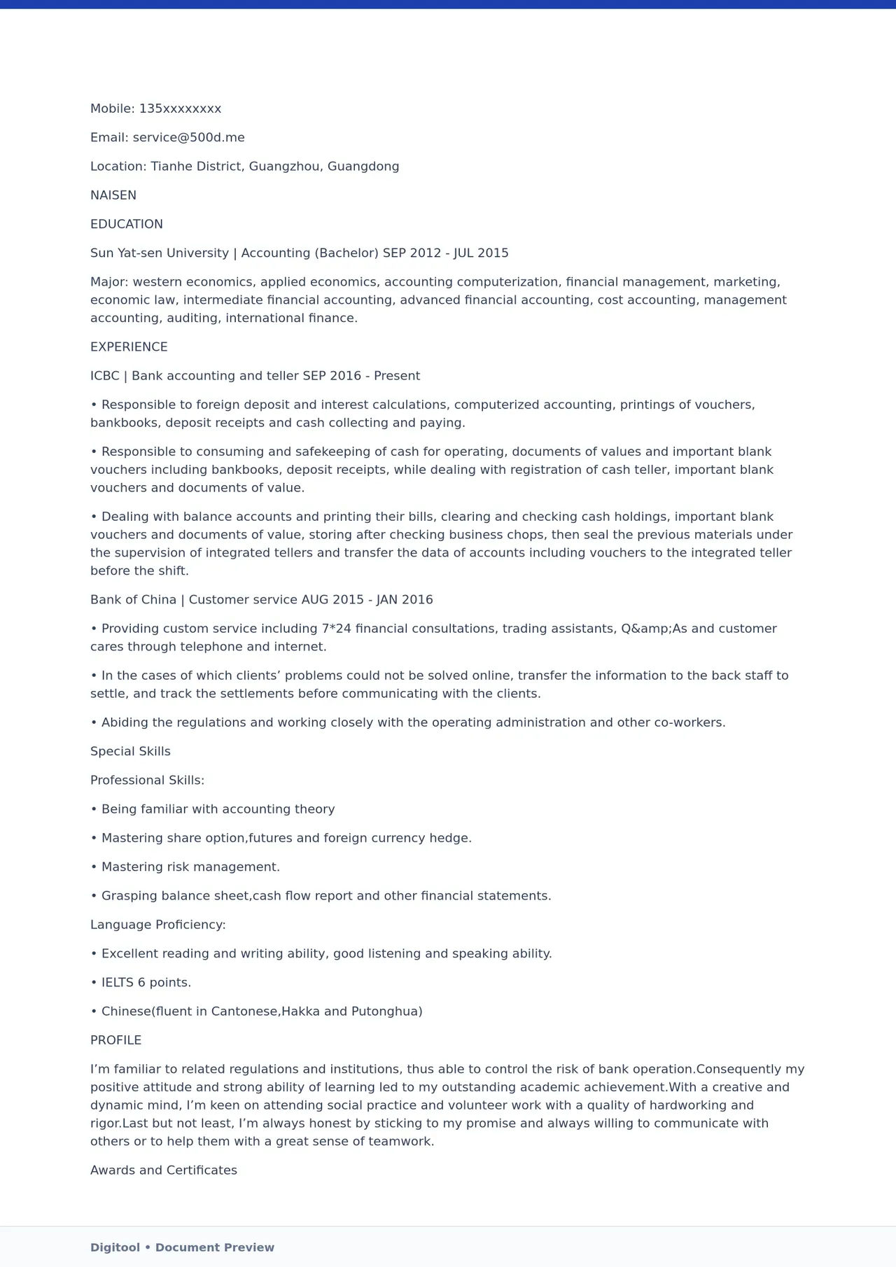 Template CV Profesional (Word) – ATS Friendly & Editable | CV Single Page #78