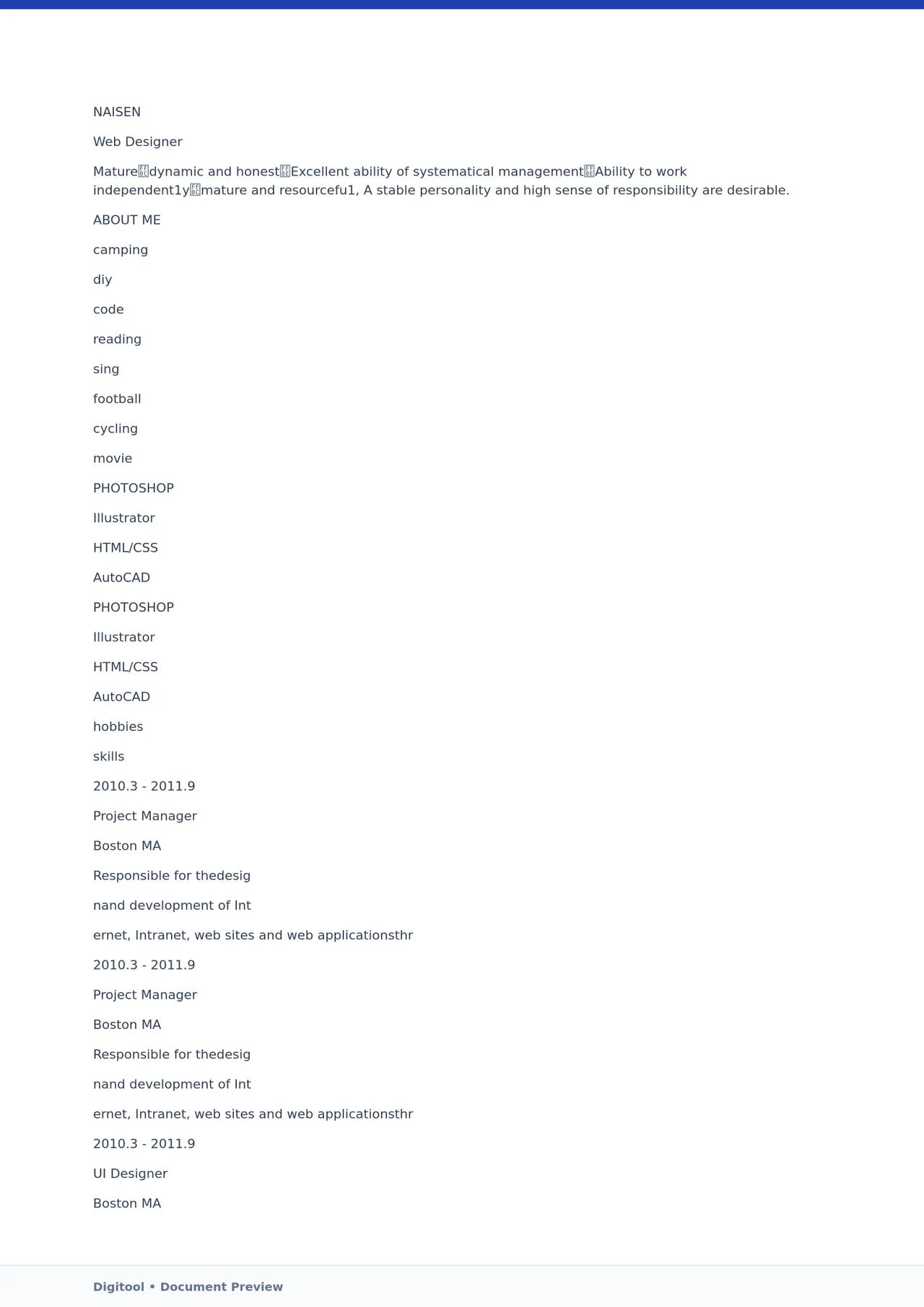 Template CV Profesional (Word) – ATS Friendly & Editable | CV Single Page #68