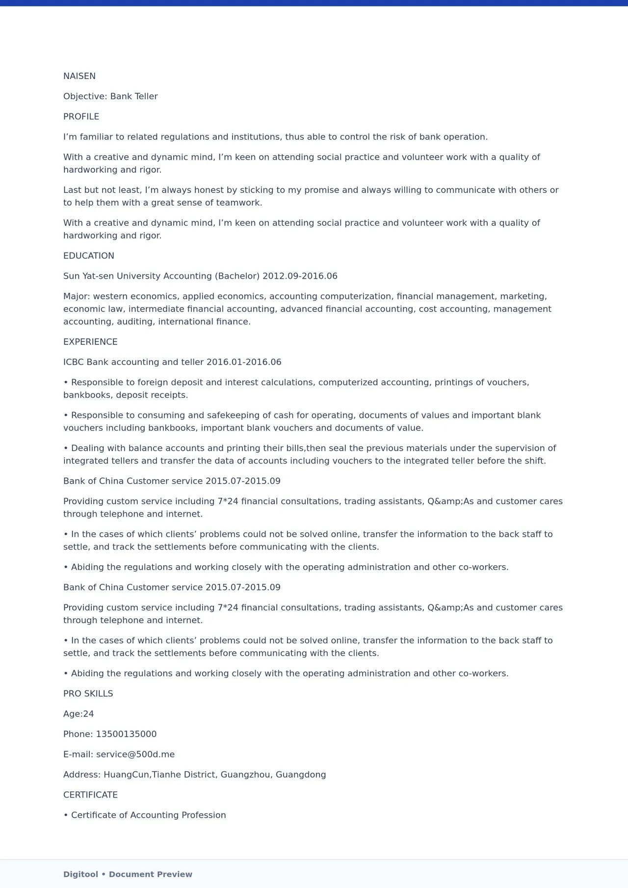 Template CV Profesional (Word) – ATS Friendly & Editable | CV Single Page #75