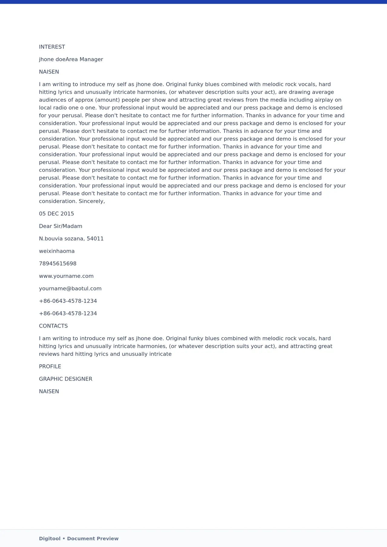 Template CV Profesional (Word) – ATS Friendly & Editable | CV Single Page #85