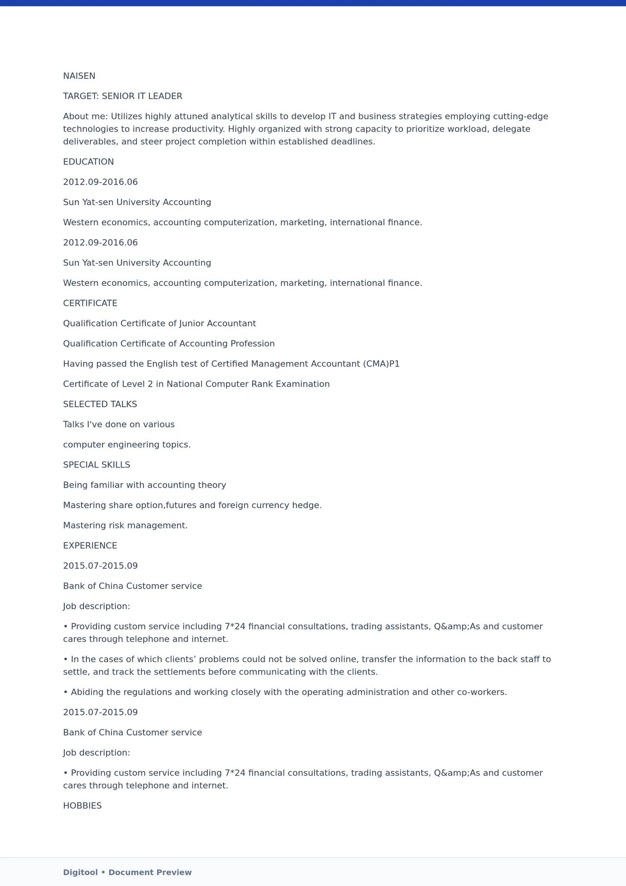 Template CV Profesional (Word) – ATS Friendly & Editable | CV Single Page #61