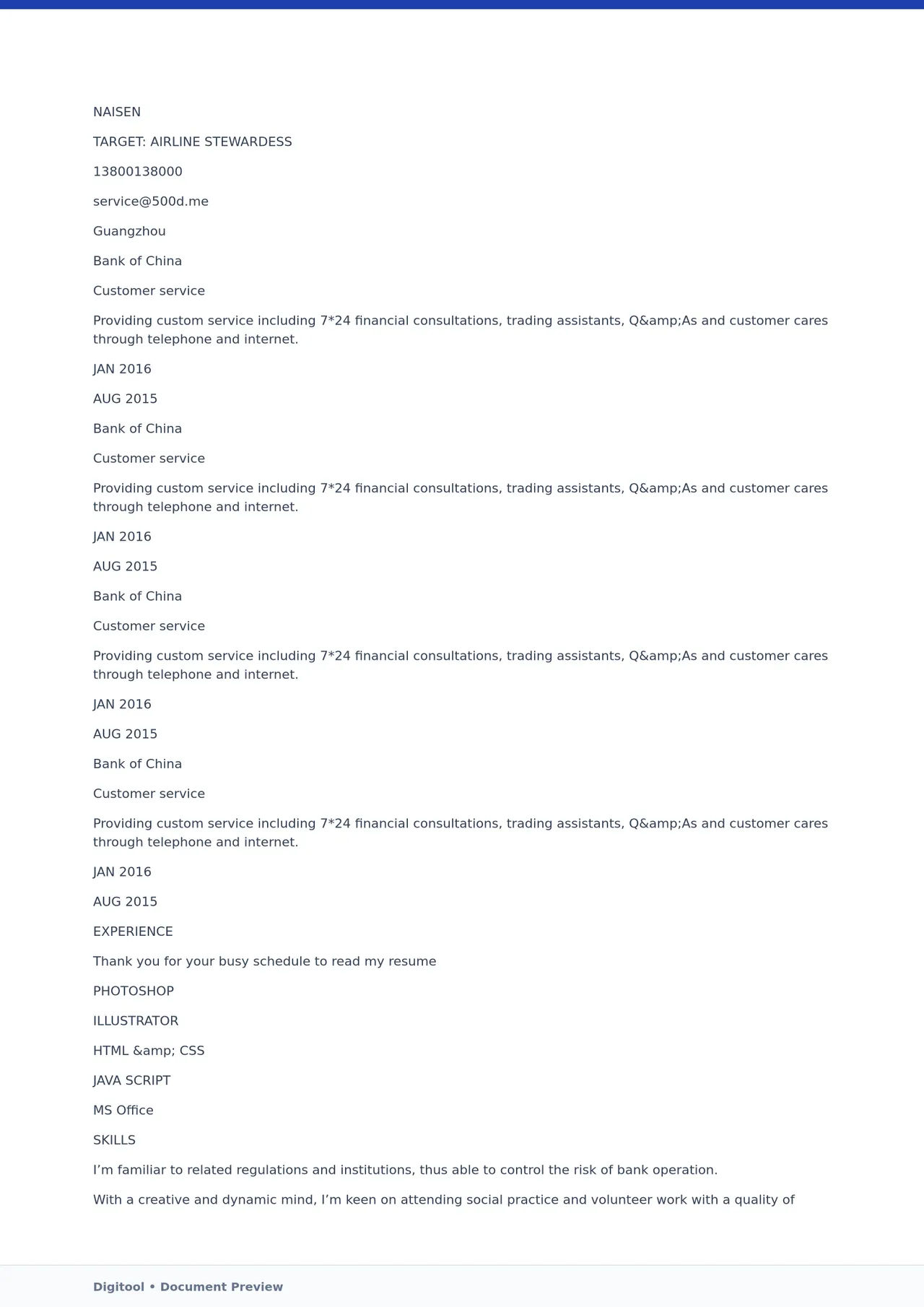 Template CV Profesional (Word) – ATS Friendly & Editable | CV Single Page #57