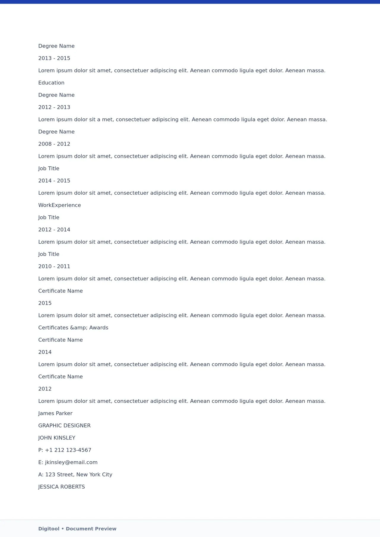 Template CV Profesional (Word) – ATS Friendly & Editable | CV Single Page #71
