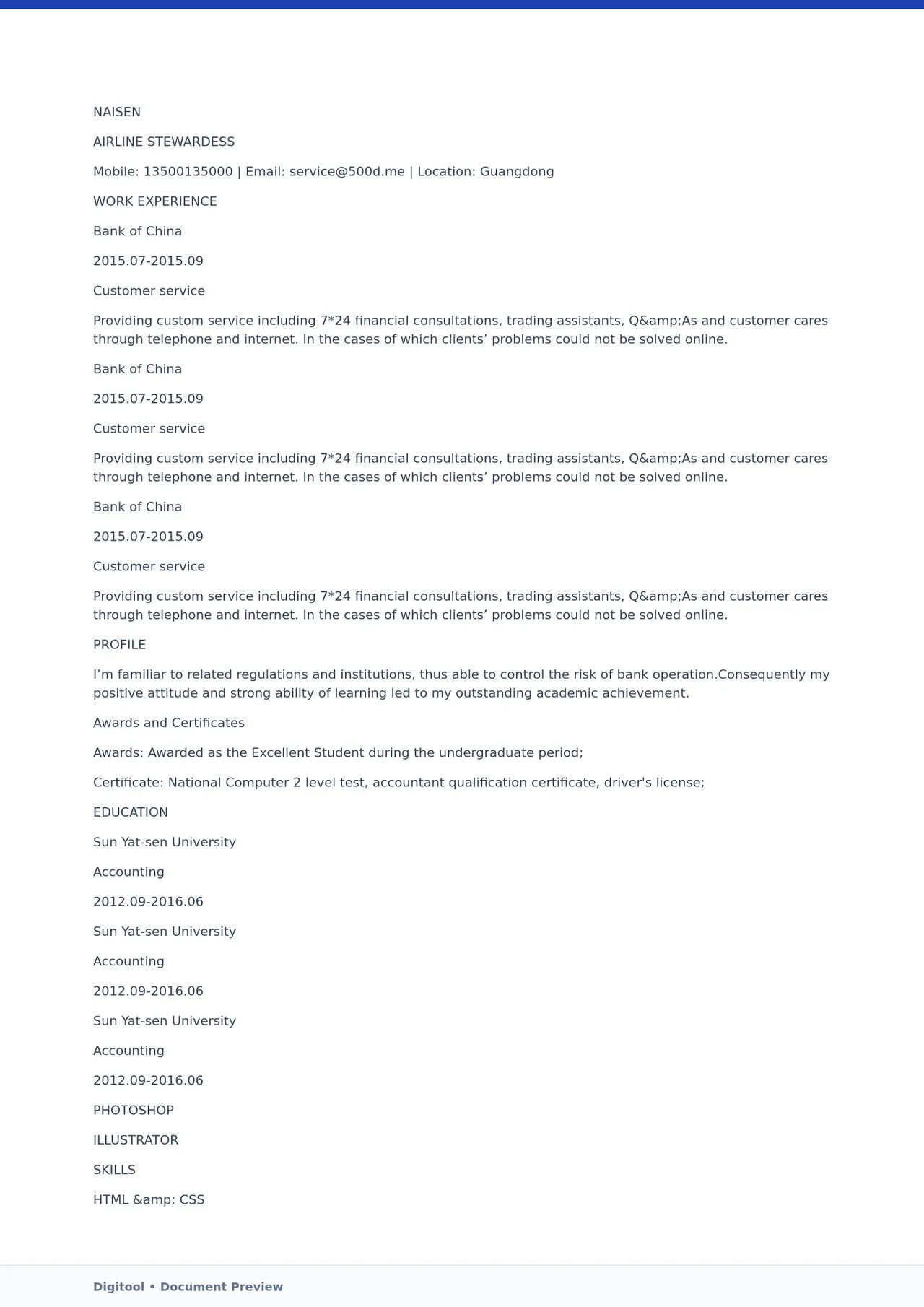 Template CV Profesional (Word) – ATS Friendly & Editable | CV Single Page #55