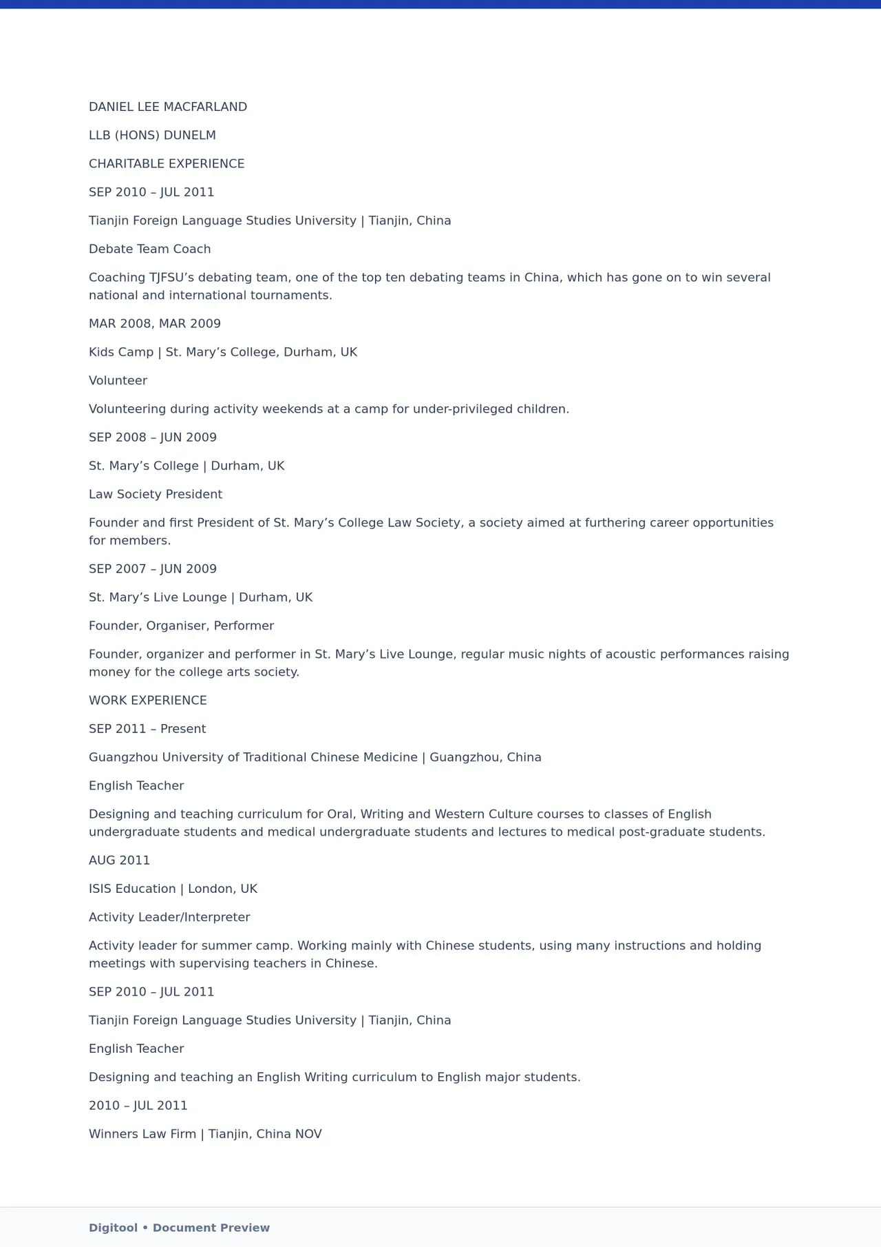 Template CV Profesional (Word) – ATS Friendly & Editable | CV Single Page #67