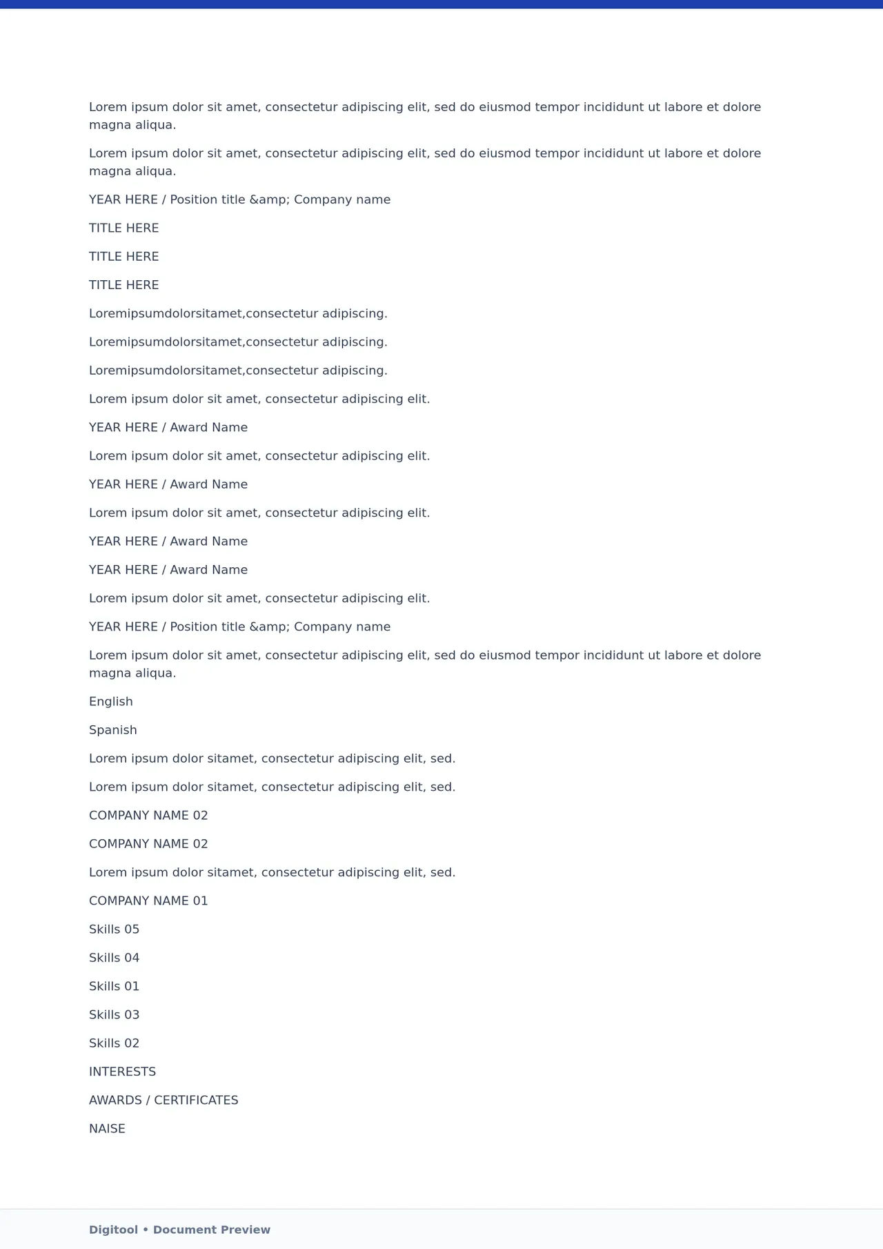 Template CV Profesional (Word) – ATS Friendly & Editable | CV Single Page #47