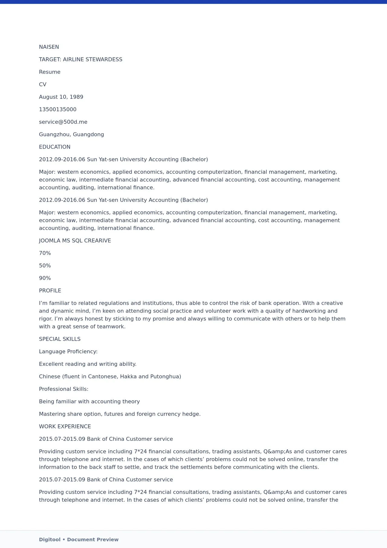 Template CV Profesional (Word) – ATS Friendly & Editable | CV Single Page #36