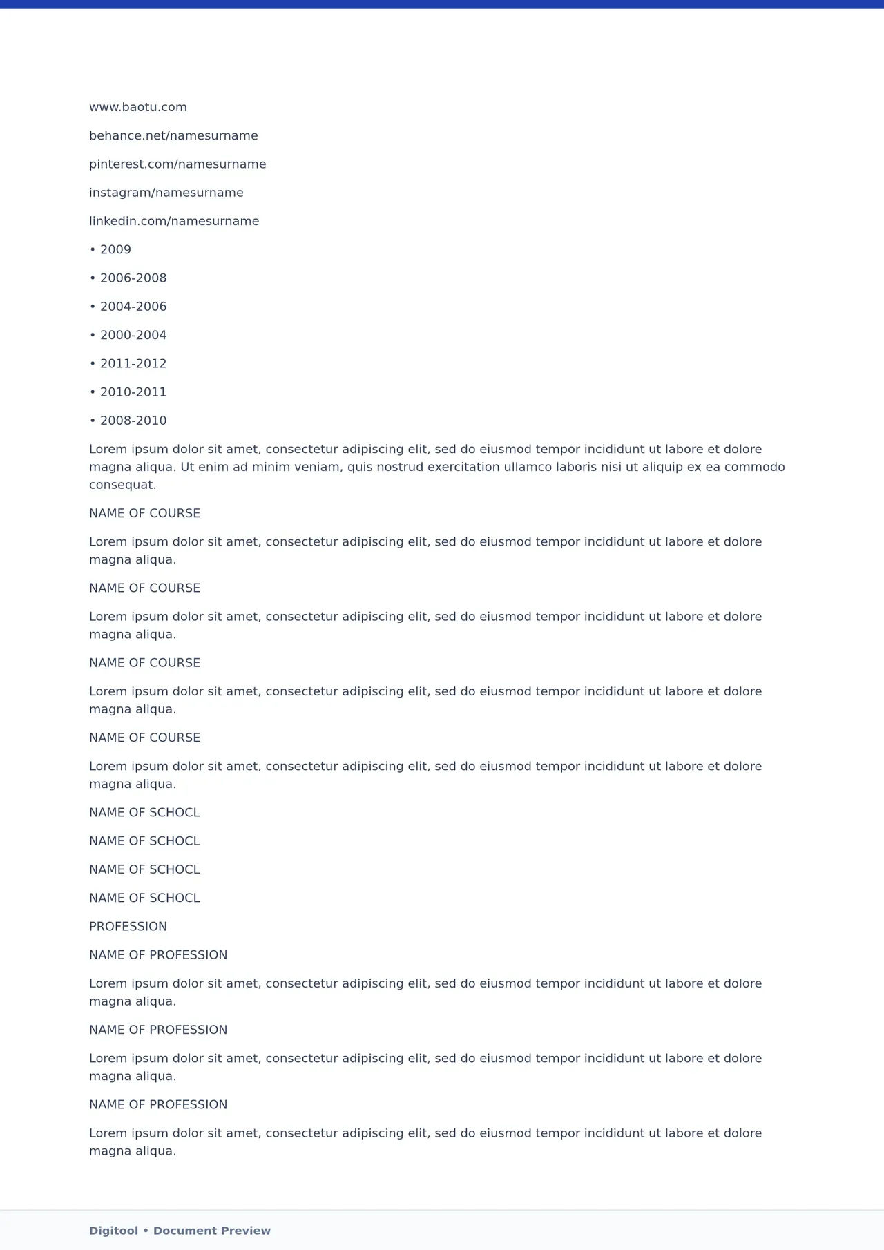 Template CV Profesional (Word) – ATS Friendly & Editable | CV Single Page #39