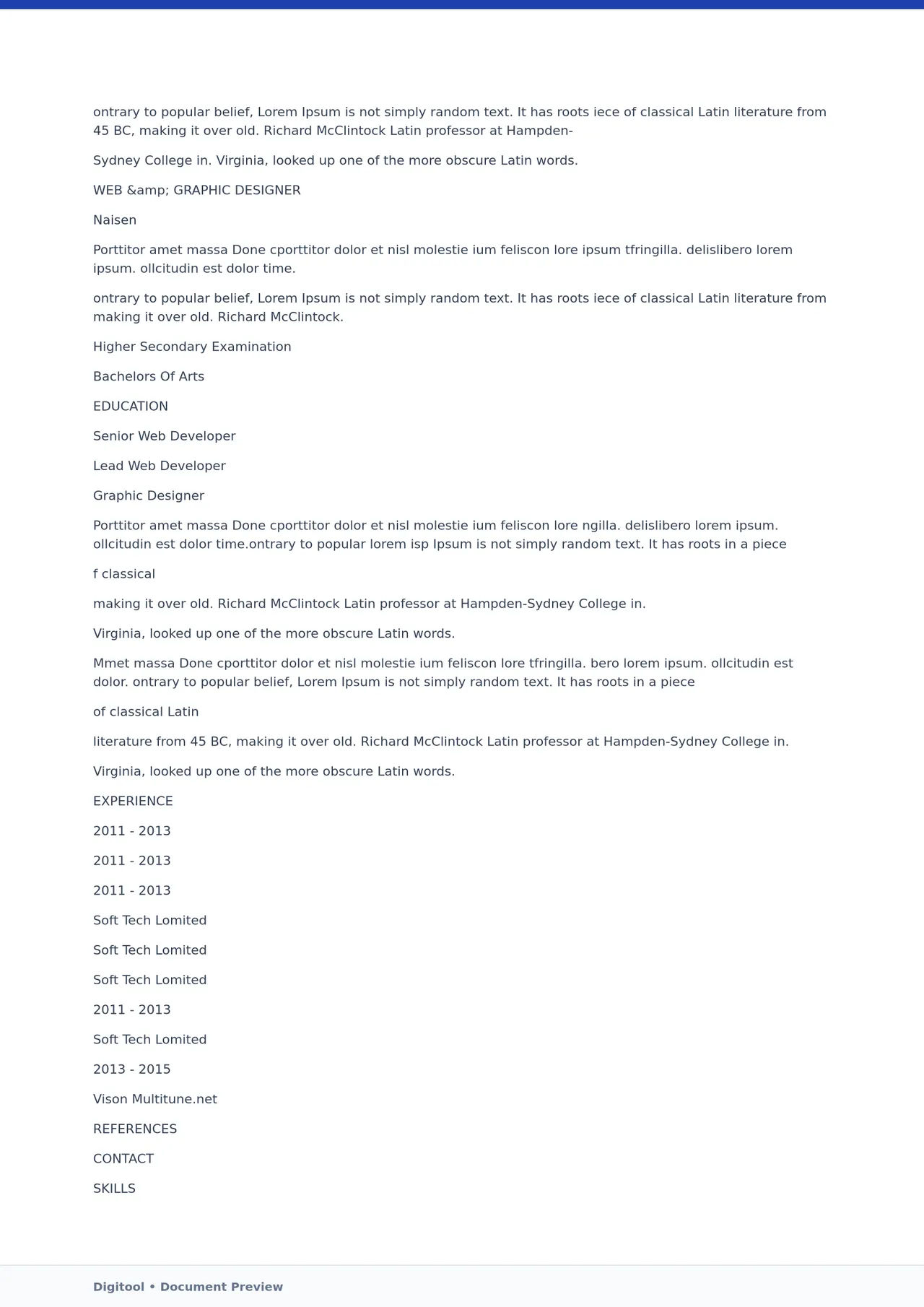 Template CV Profesional (Word) – ATS Friendly & Editable | CV Single Page #69
