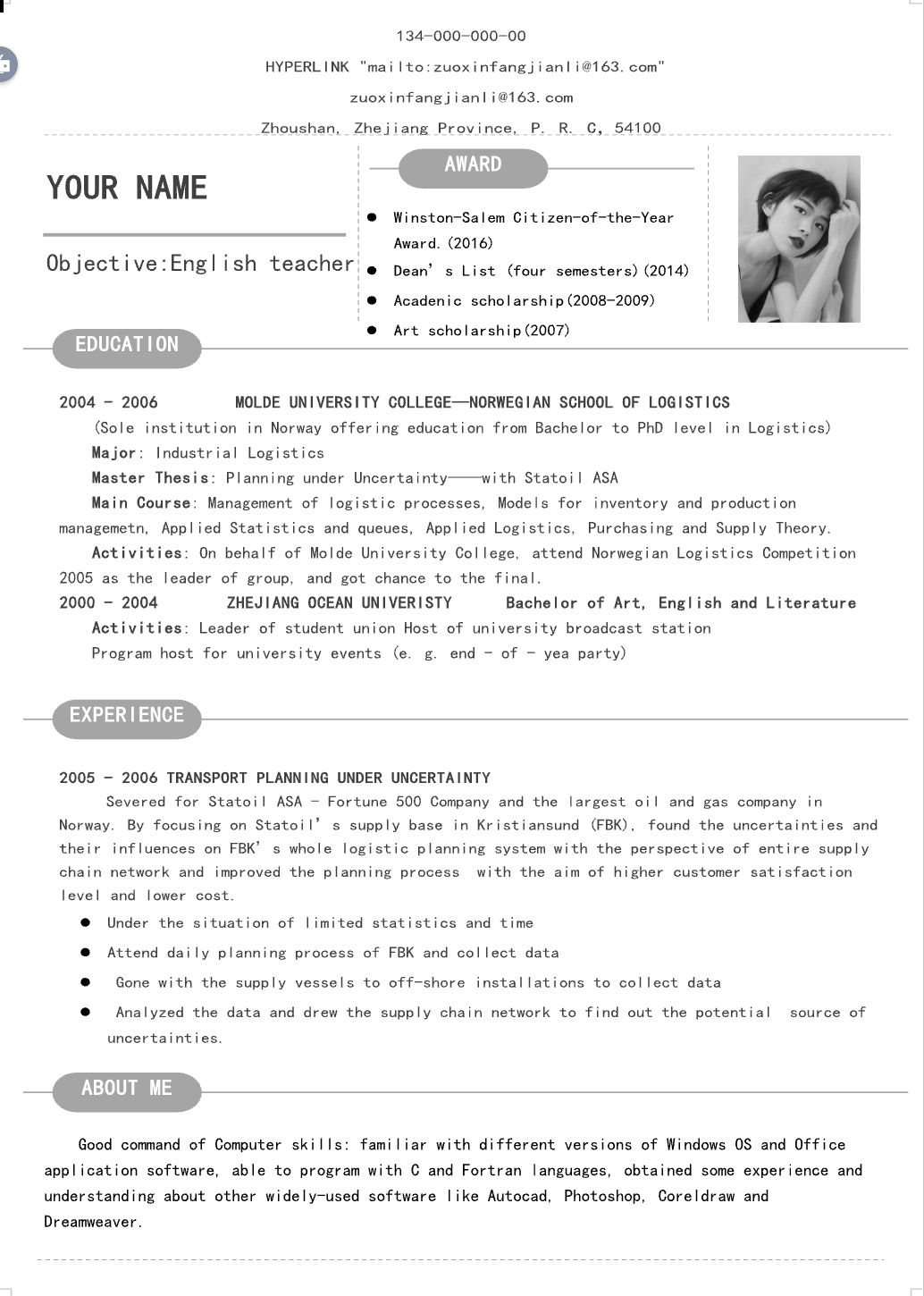 Template CV Profesional (Word) – ATS Friendly & Editable | CV Single Page #22