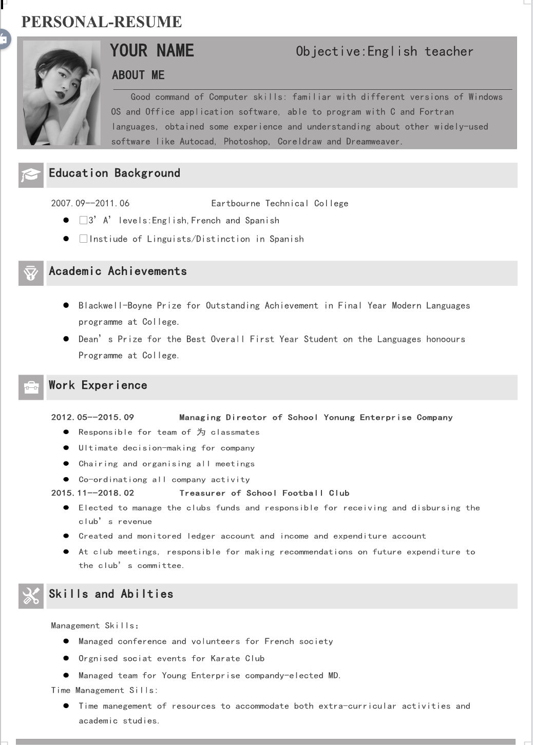 Template CV Profesional (Word) – ATS Friendly & Editable | CV Single Page #23
