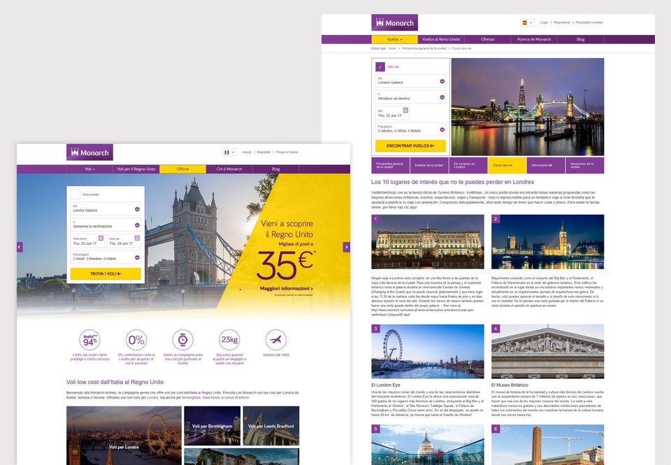 Monarch overseas websites