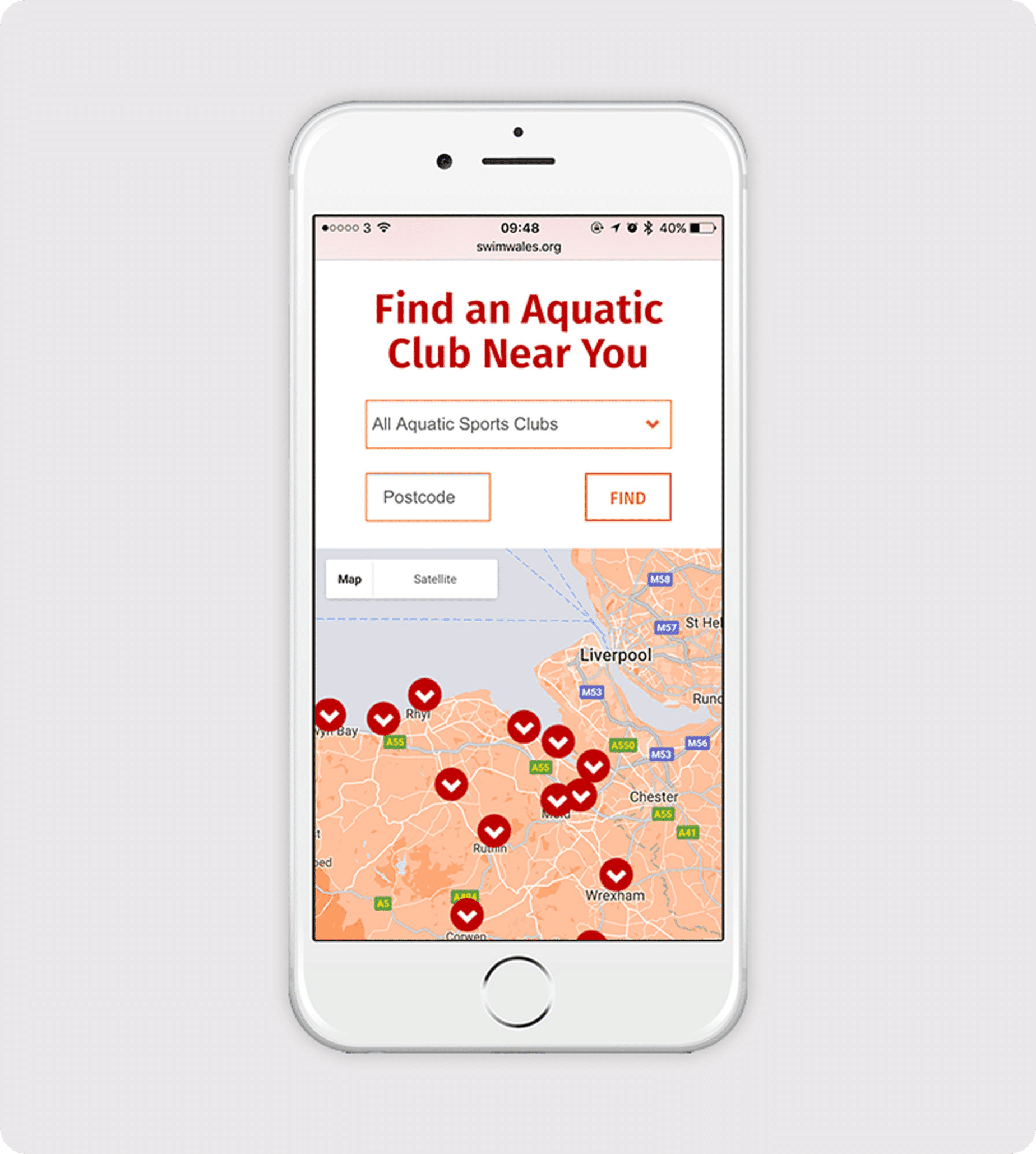 Swim Wales find aquatic centre app