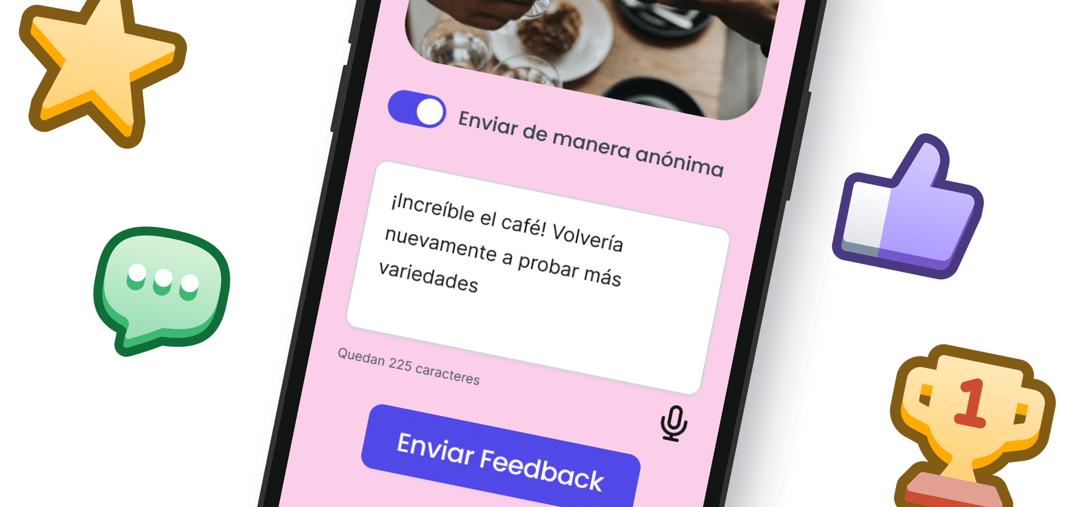 Tus clientes comparten feedback a través de texto y mensajes de audio