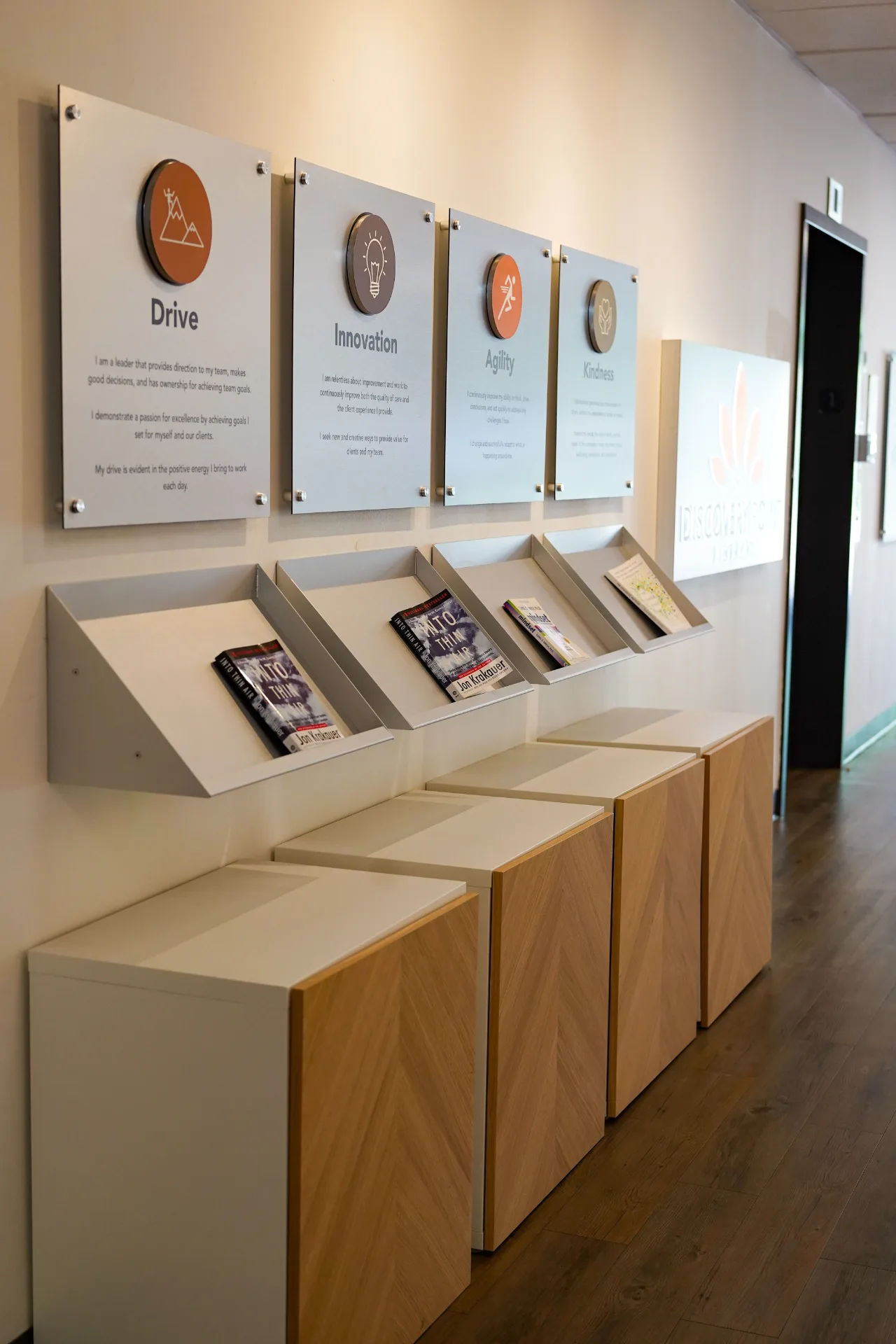 A calm, welcoming interior space inside Discovery Point Retreat's Dallas outpatient program facility.