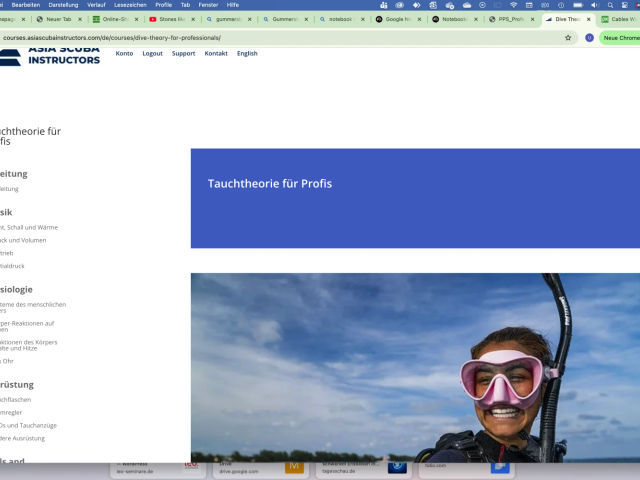 Onlinekurs "Tauchtheorie für Profis"