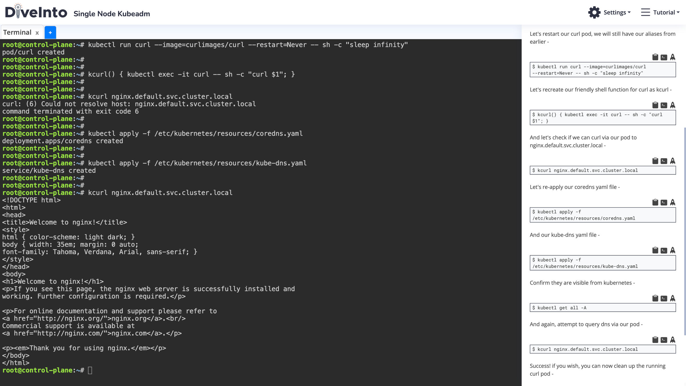 Exploring CoreDNS configuration and DNS resolution in Kubernetes labs